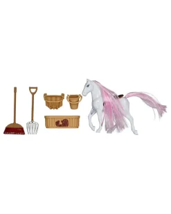 Cheval avec écurie jouet - Blanc